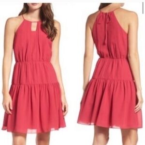 Nordstrom Chelsea 28 Pink Raspberry Tiered Dress